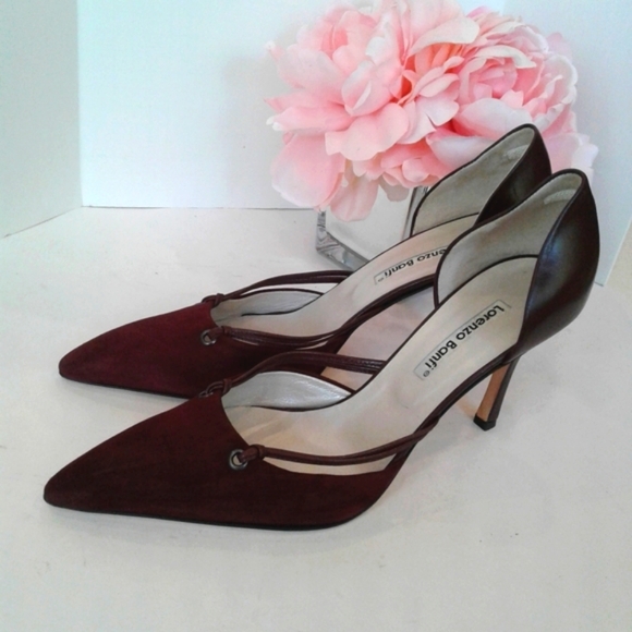 NEW ! Lorenzo Banfi burgundy pumps stiletto shoes pointy toe - Picture 5 of 10